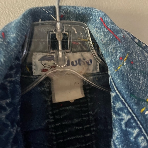 Vintage Stone Wash Denim Jacket with Paint Splatter - Picture 4 of 6